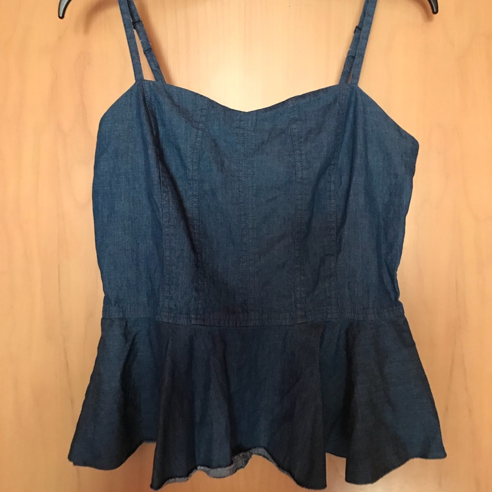 Jean peplum shirt size large